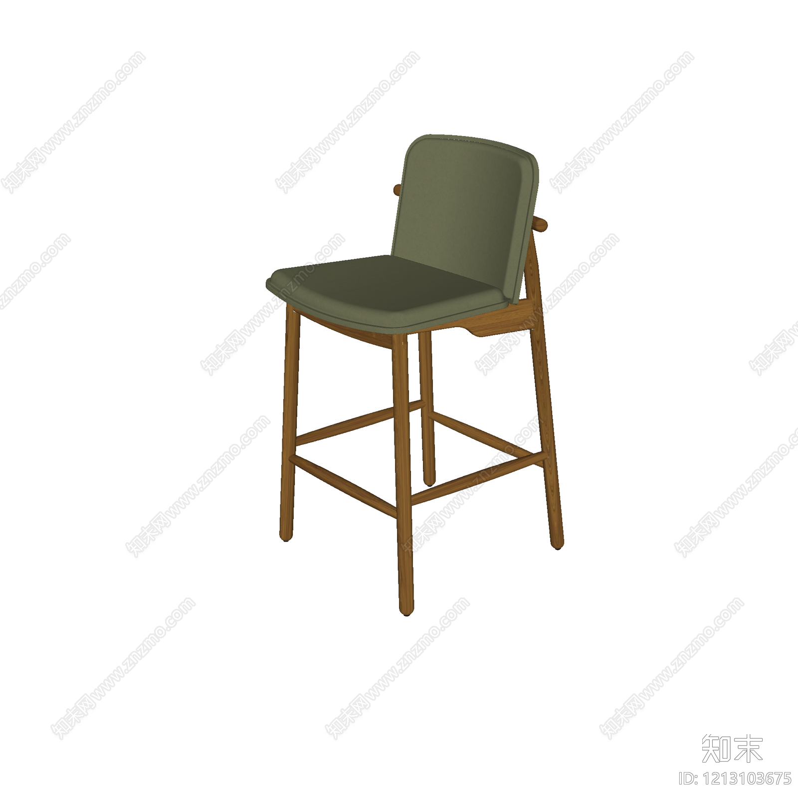 日式原木吧椅SU模型下载【ID:1213103675】