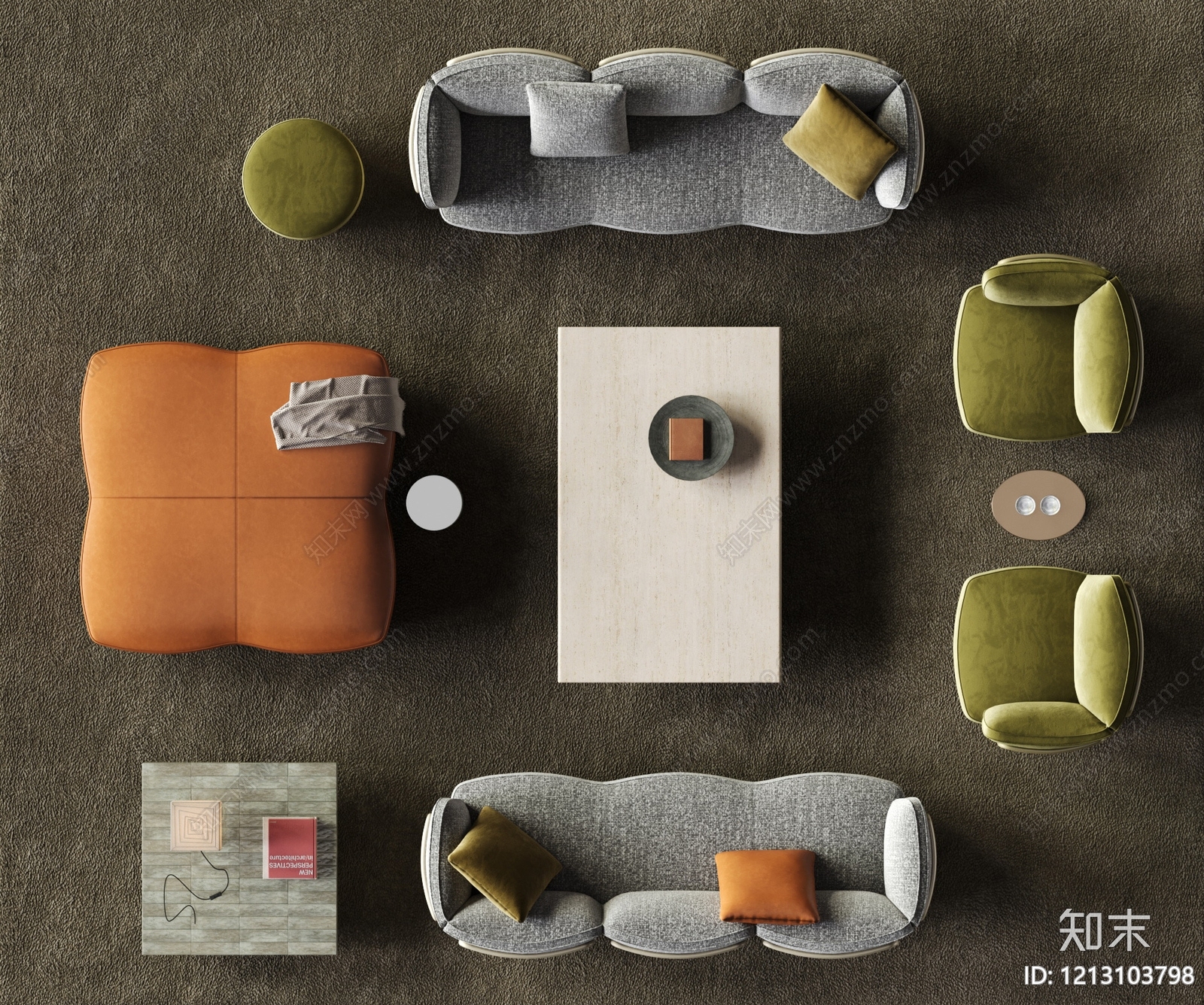 意式现代沙发组合3D模型下载【ID:1213103798】