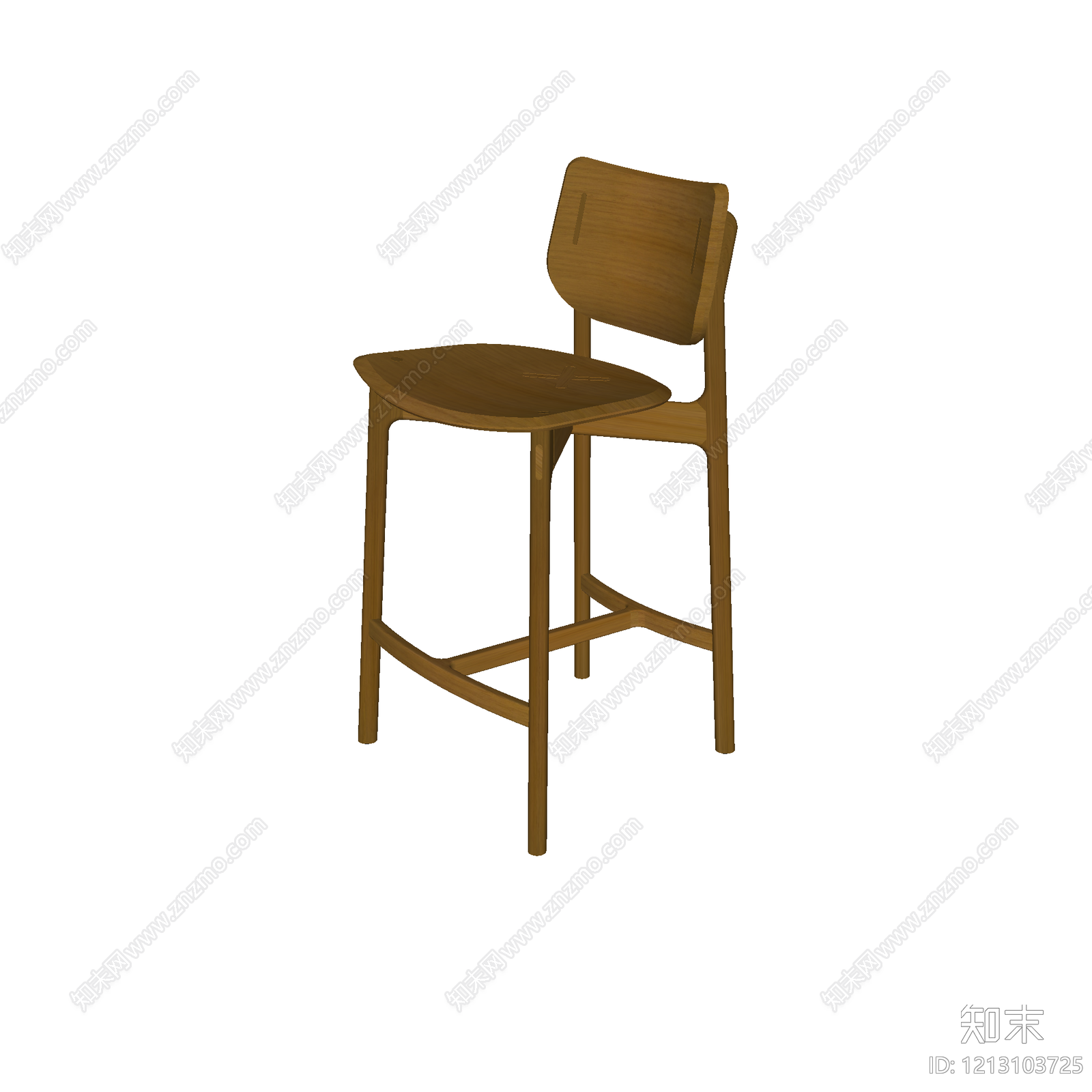 原木风吧椅SU模型下载【ID:1213103725】