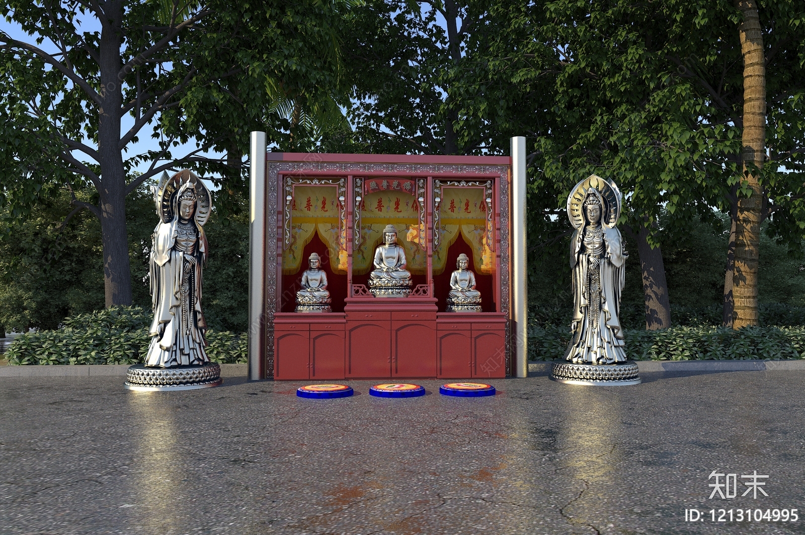 新中式景观雕塑3D模型下载【ID:1213104995】