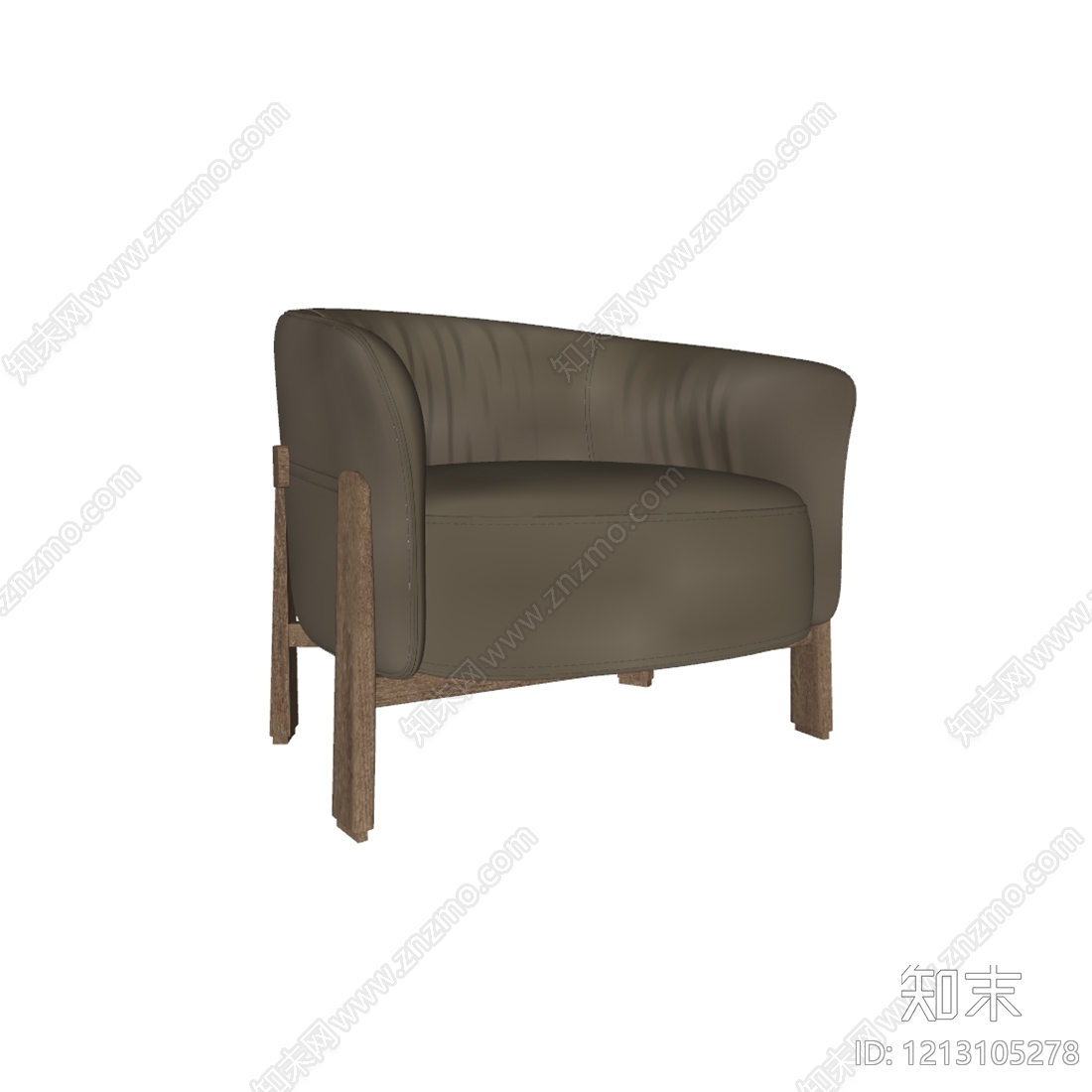 现代简约单人沙发SU模型下载【ID:1213105278】
