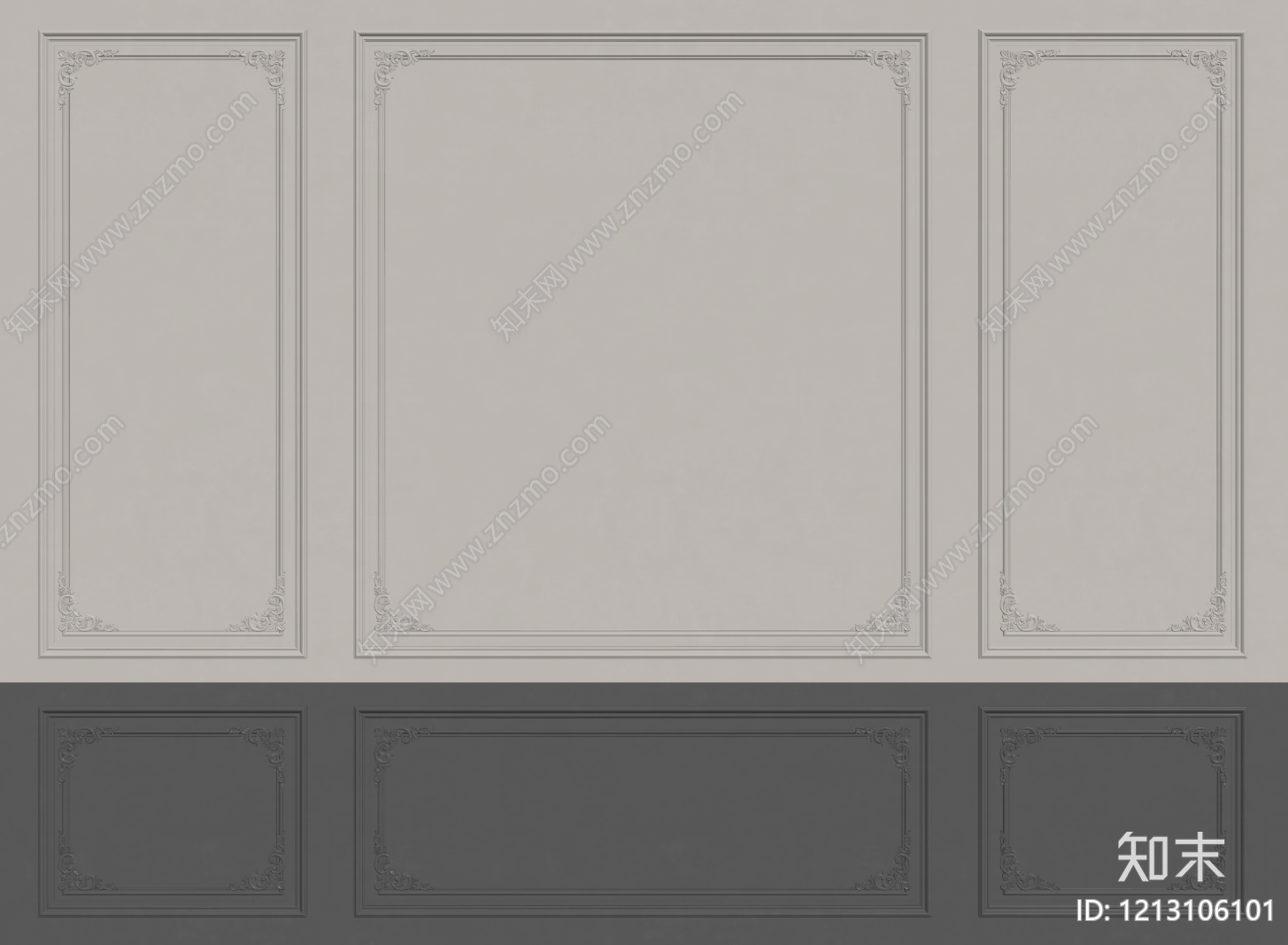 法式石膏线SU模型下载【ID:1213106101】