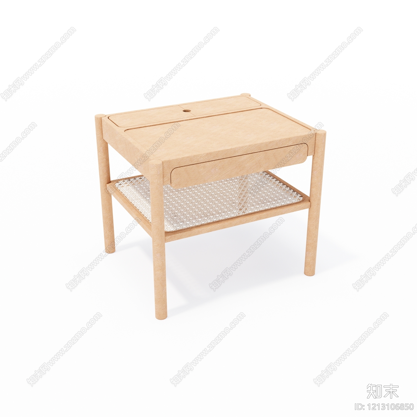 原木风床头柜SU模型下载【ID:1213106850】