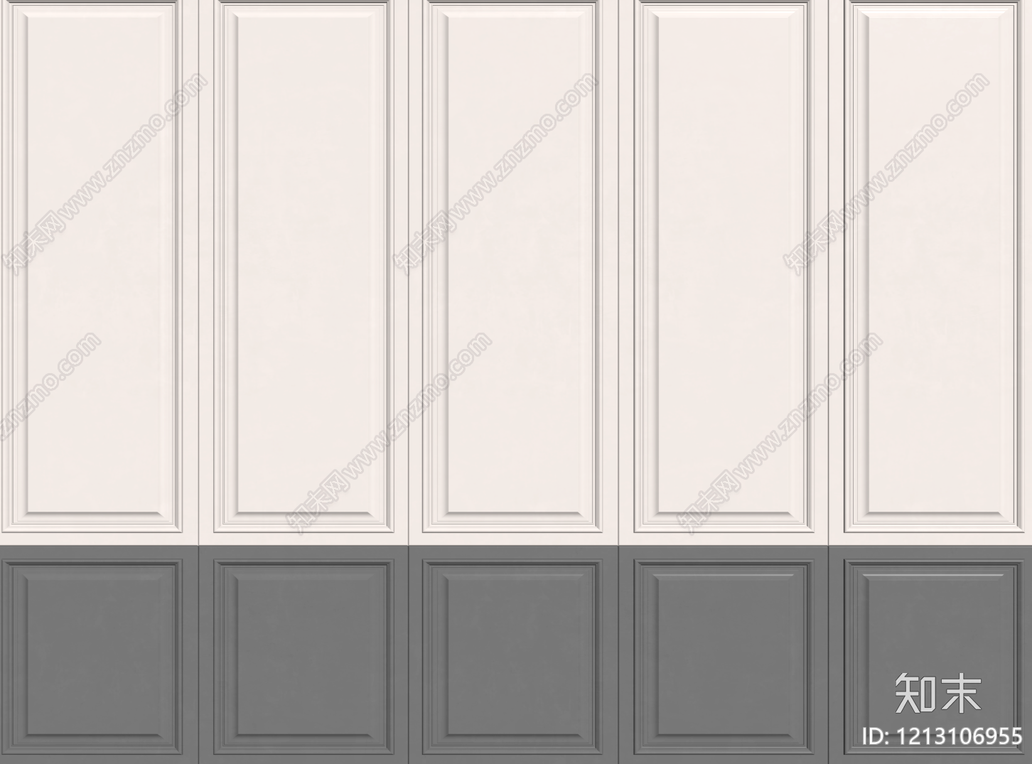 现代简约护墙板SU模型下载【ID:1213106955】