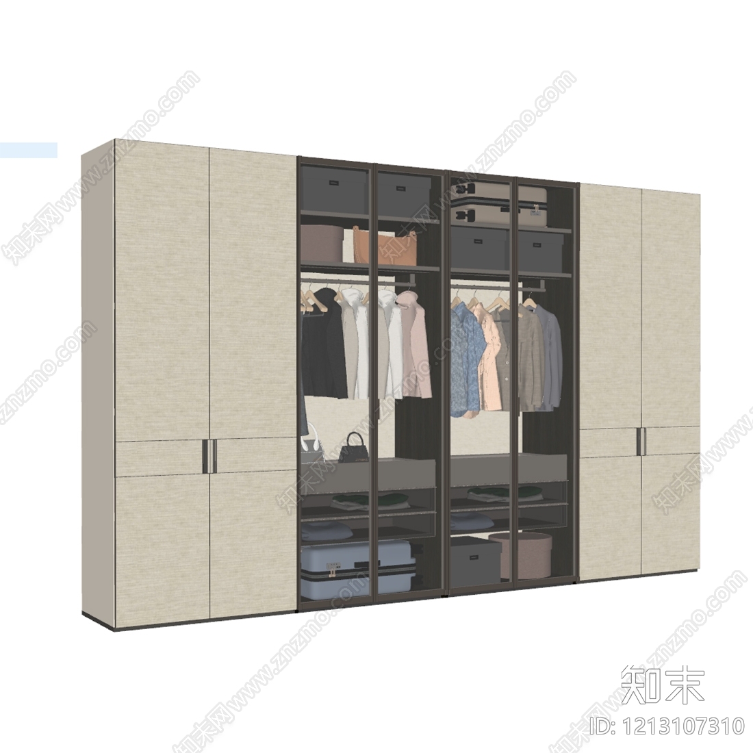 现代简约衣柜SU模型下载【ID:1213107310】