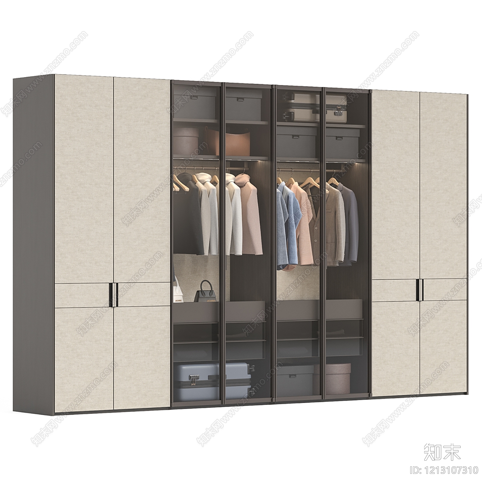 现代简约衣柜SU模型下载【ID:1213107310】