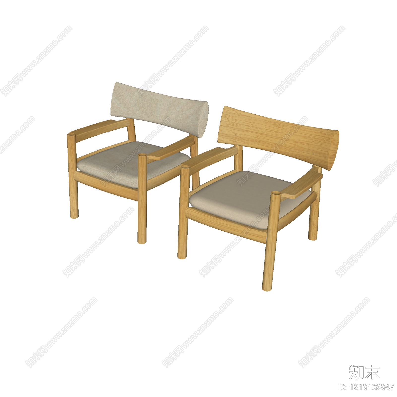 原木风单人沙发SU模型下载【ID:1213108347】