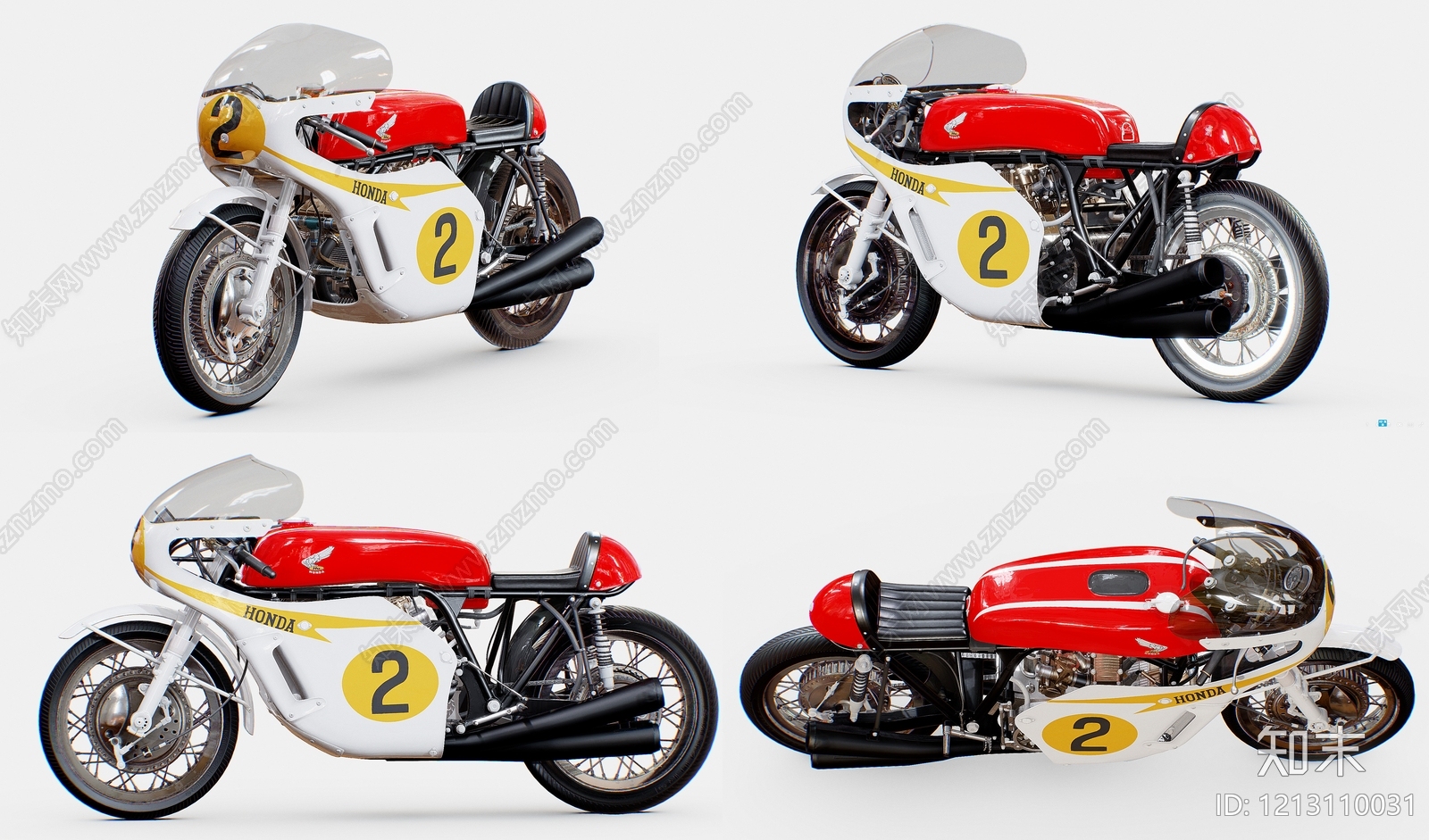 复古赛车风摩托车3D模型下载【ID:1213110031】