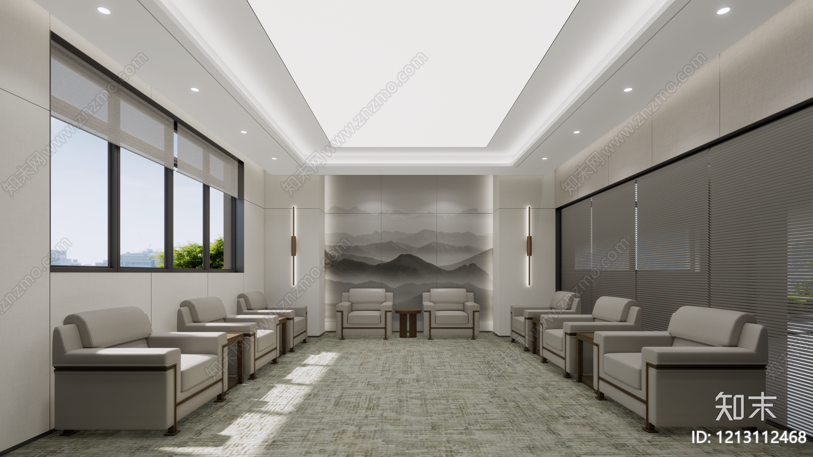 新中式接待室SU模型下载【ID:1213112468】