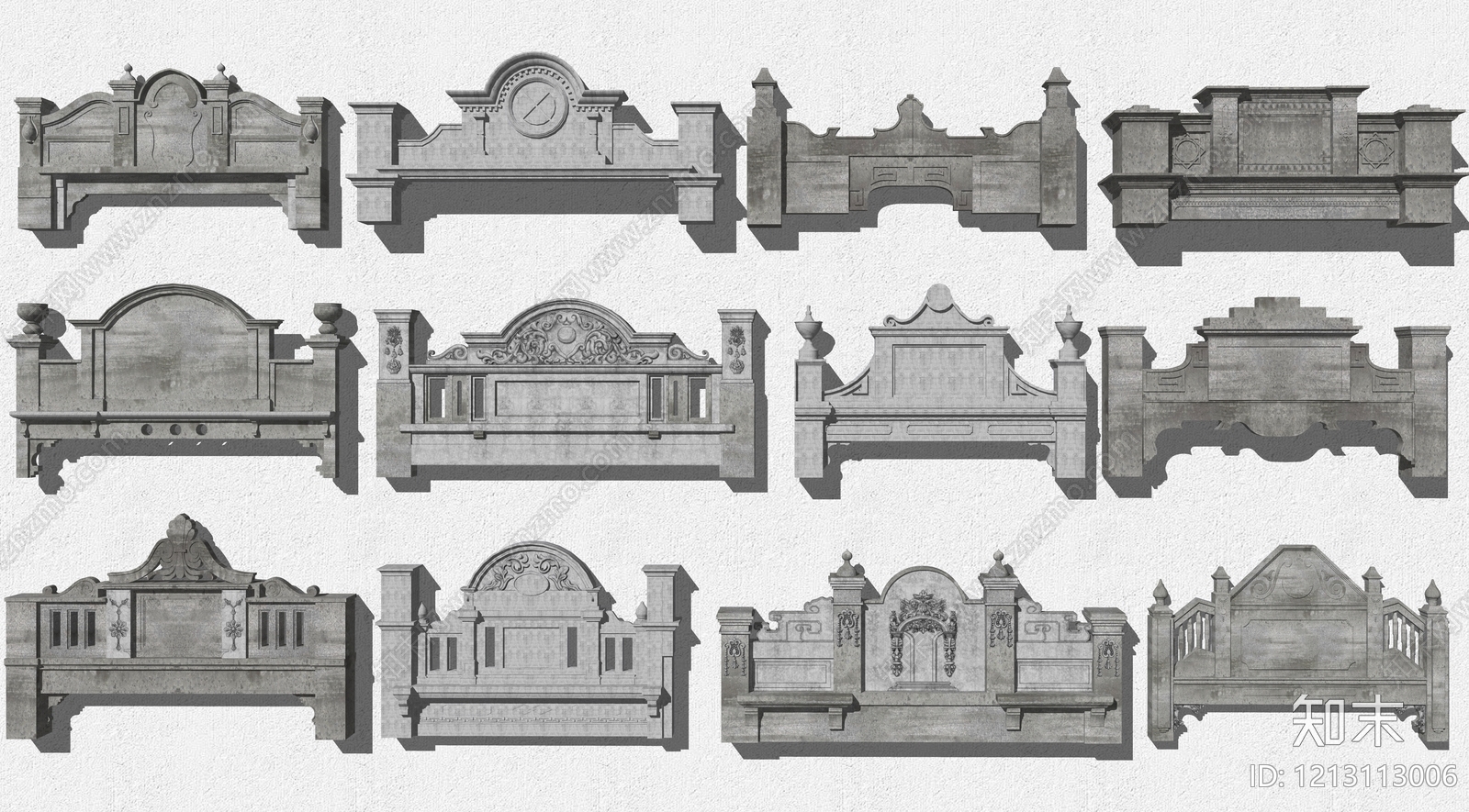 欧式复古栏杆大样SU模型下载【ID:1213113006】