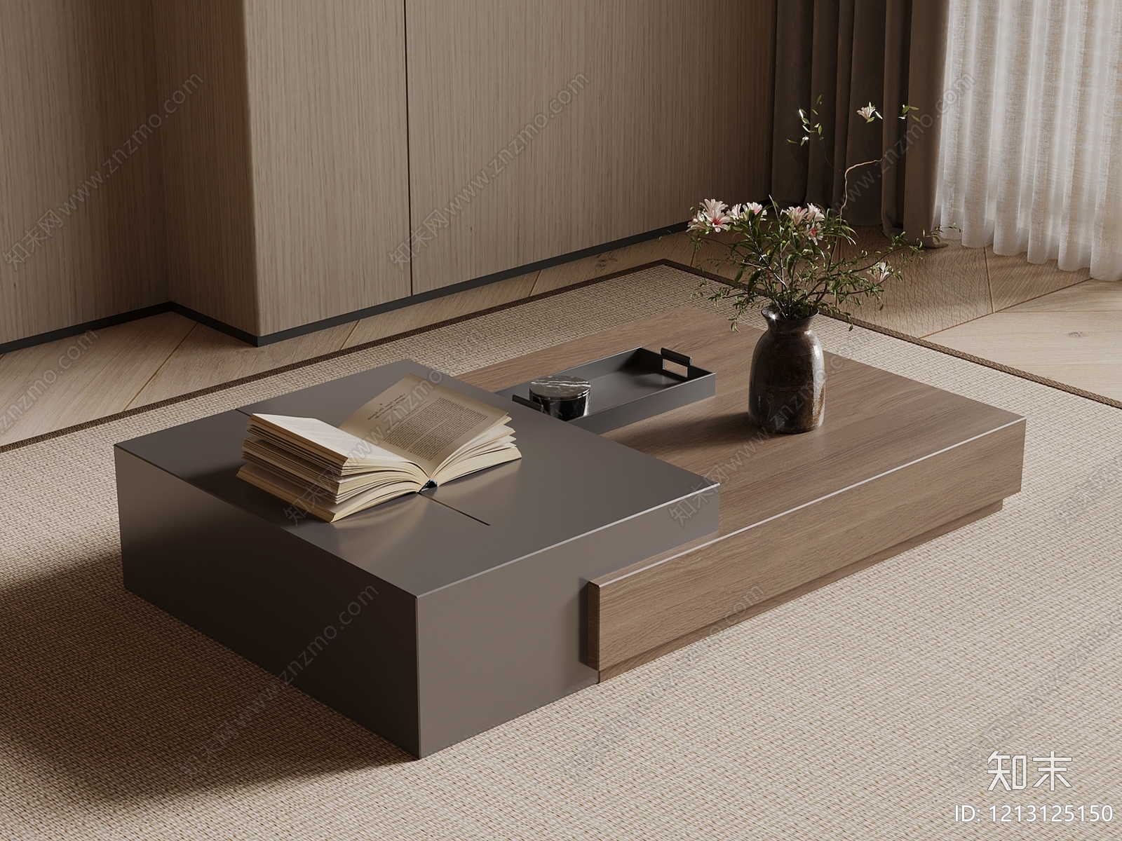 现代茶几SU模型下载【ID:1213125150】