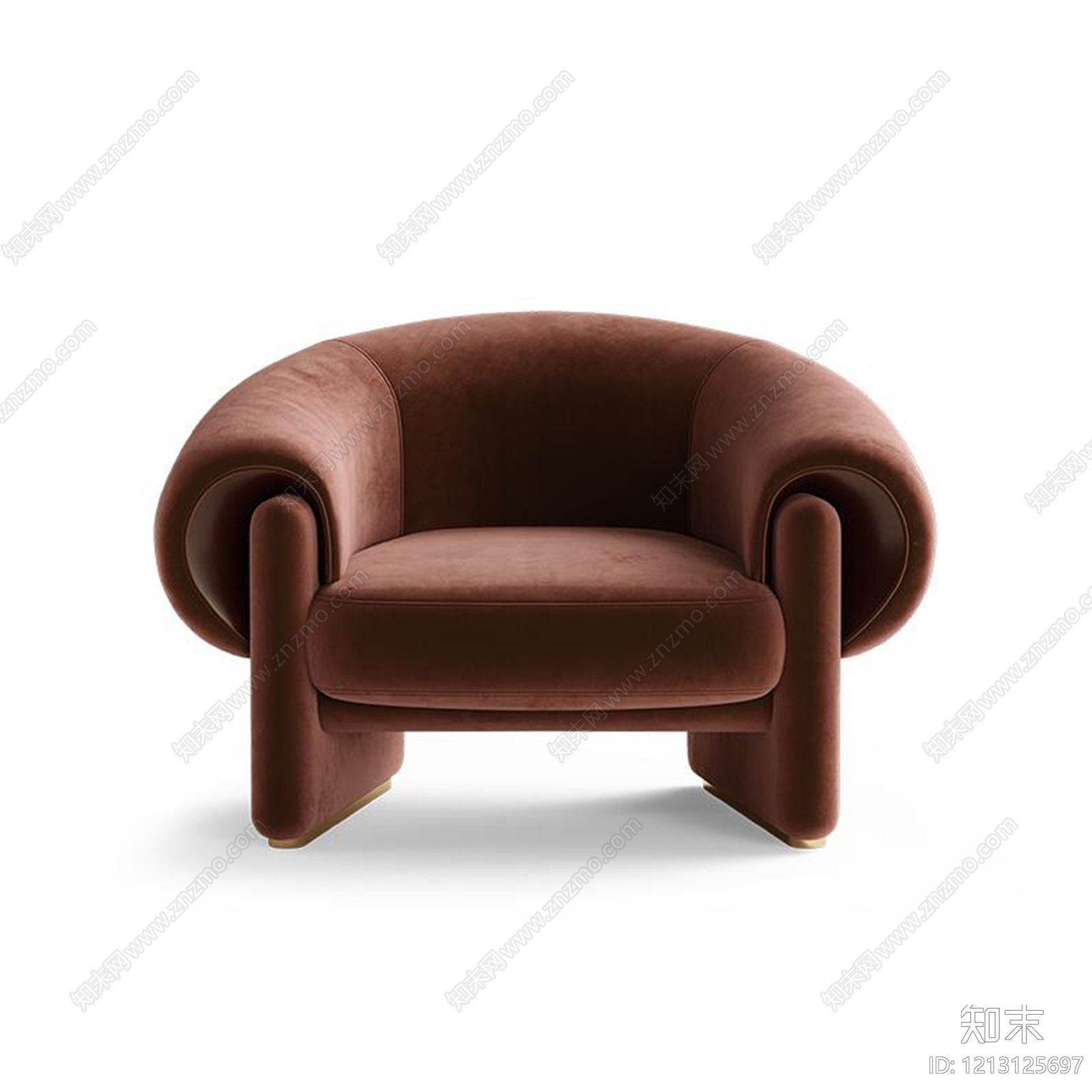 复古单人沙发3D模型下载【ID:1213125697】