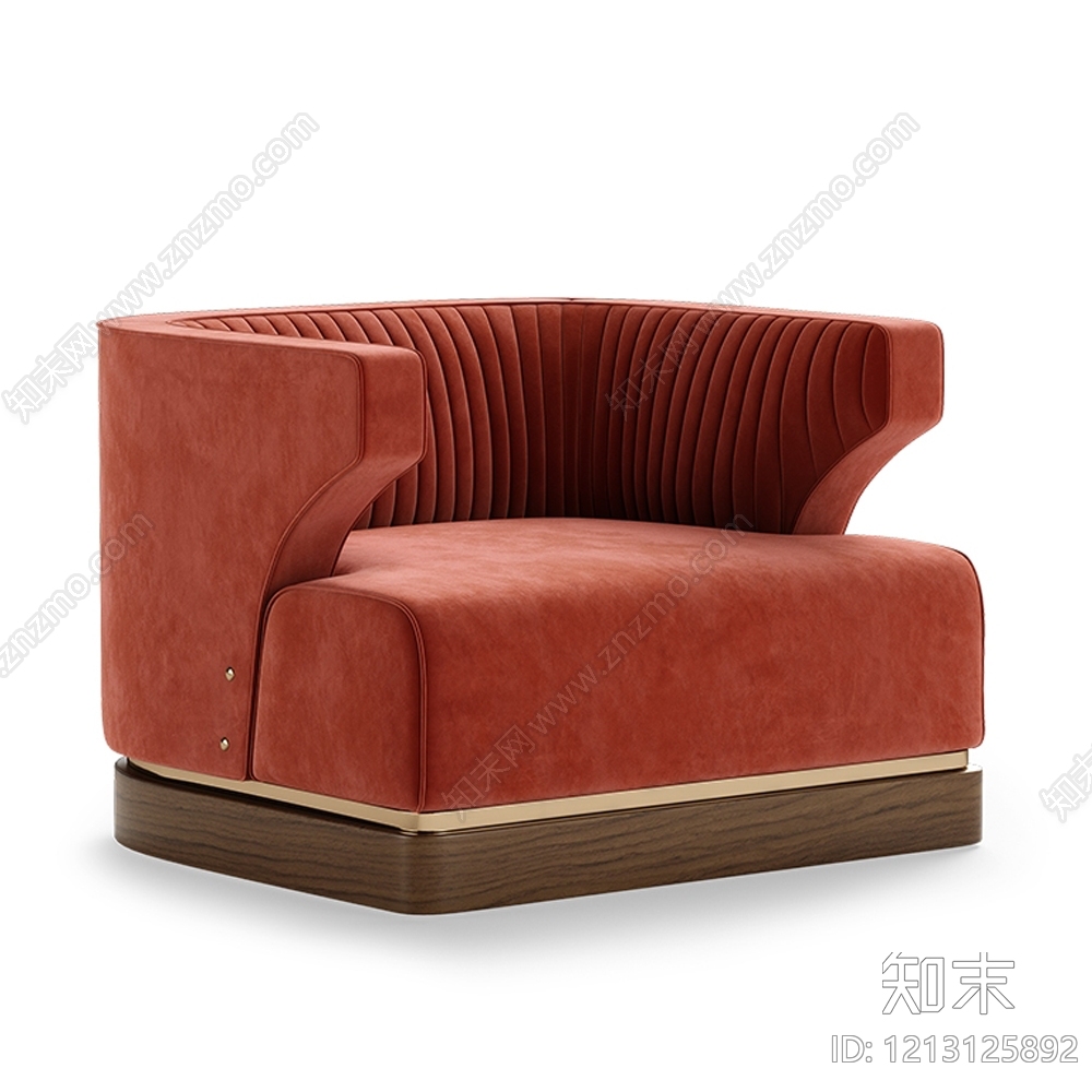 复古轻奢单人沙发3D模型下载【ID:1213125892】