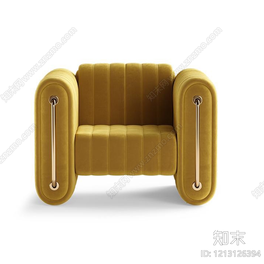 复古单人沙发3D模型下载【ID:1213126394】