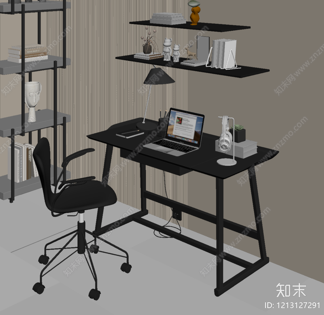 现代书桌SU模型下载【ID:1213127291】