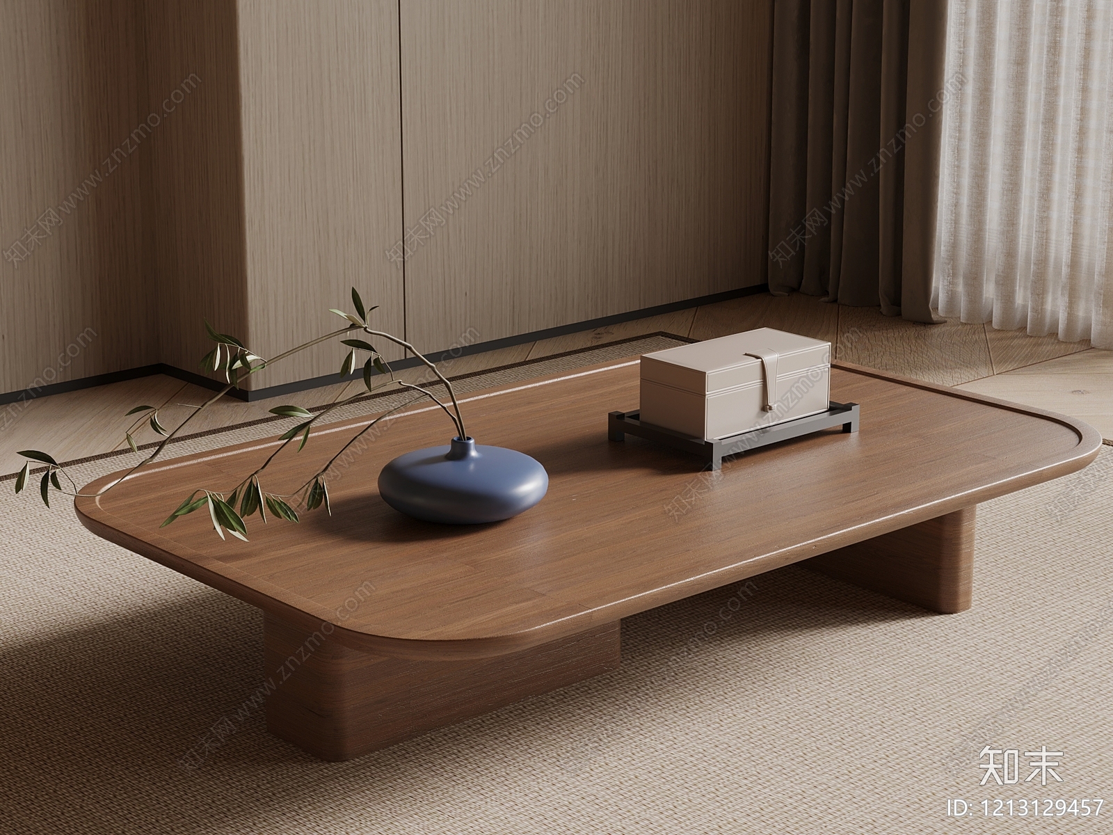 日式茶几SU模型下载【ID:1213129457】