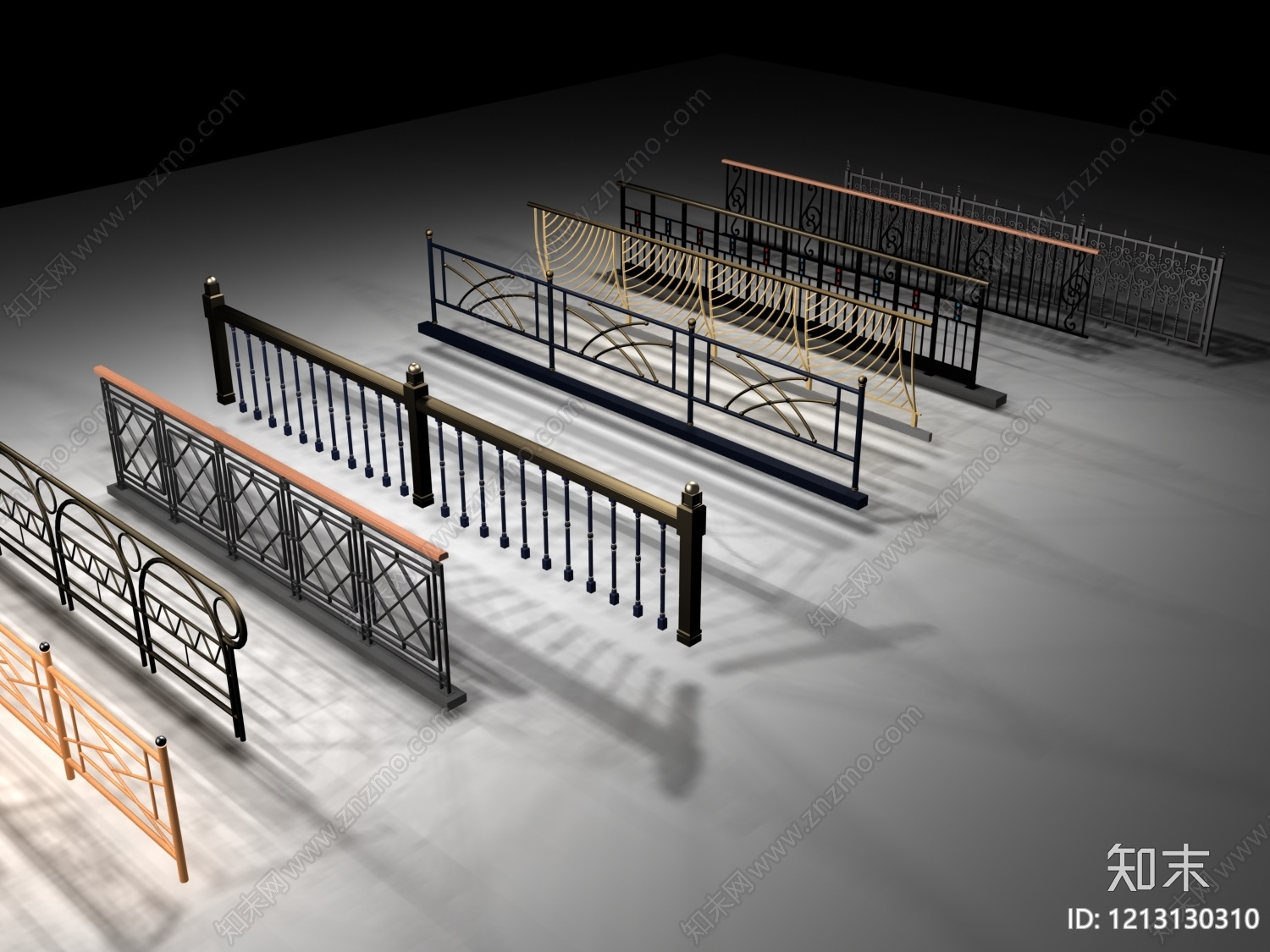 欧式复古栏杆3D模型下载【ID:1213130310】