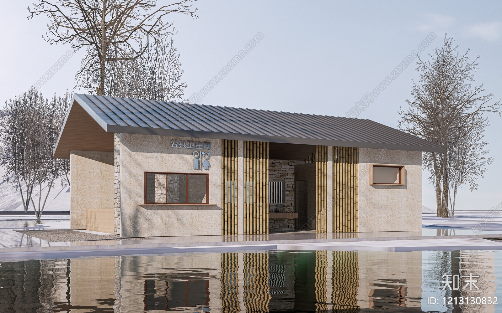 新中式小公建SU模型下载【ID:1213130832】