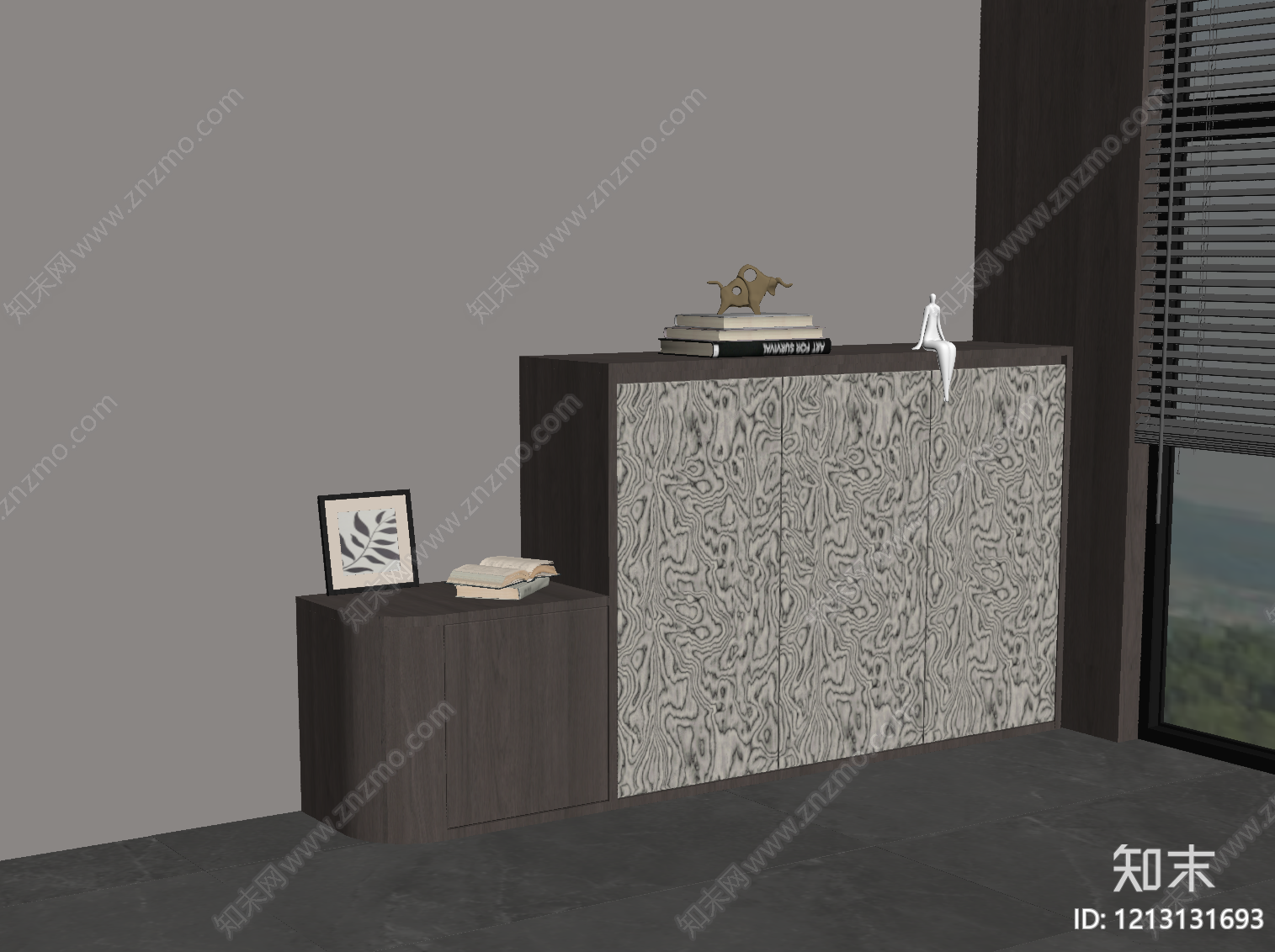 现代简约餐边柜SU模型下载【ID:1213131693】