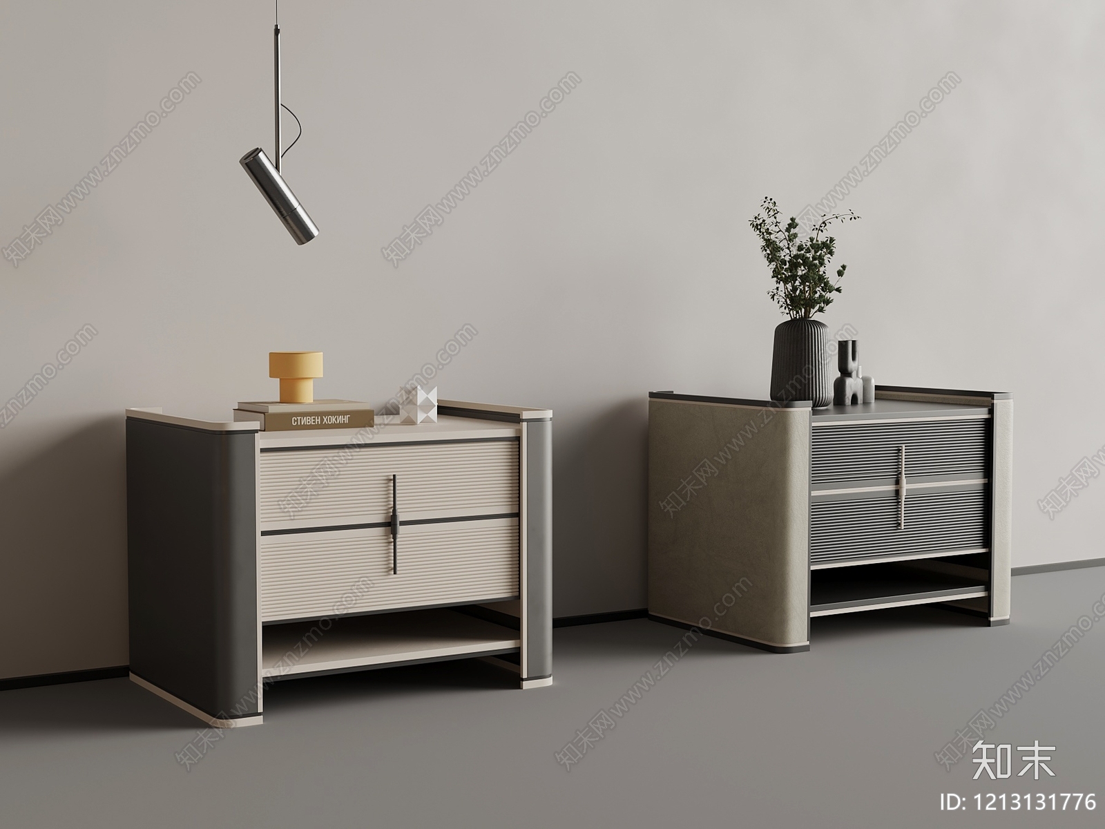 现代简约床头柜3D模型下载【ID:1213131776】