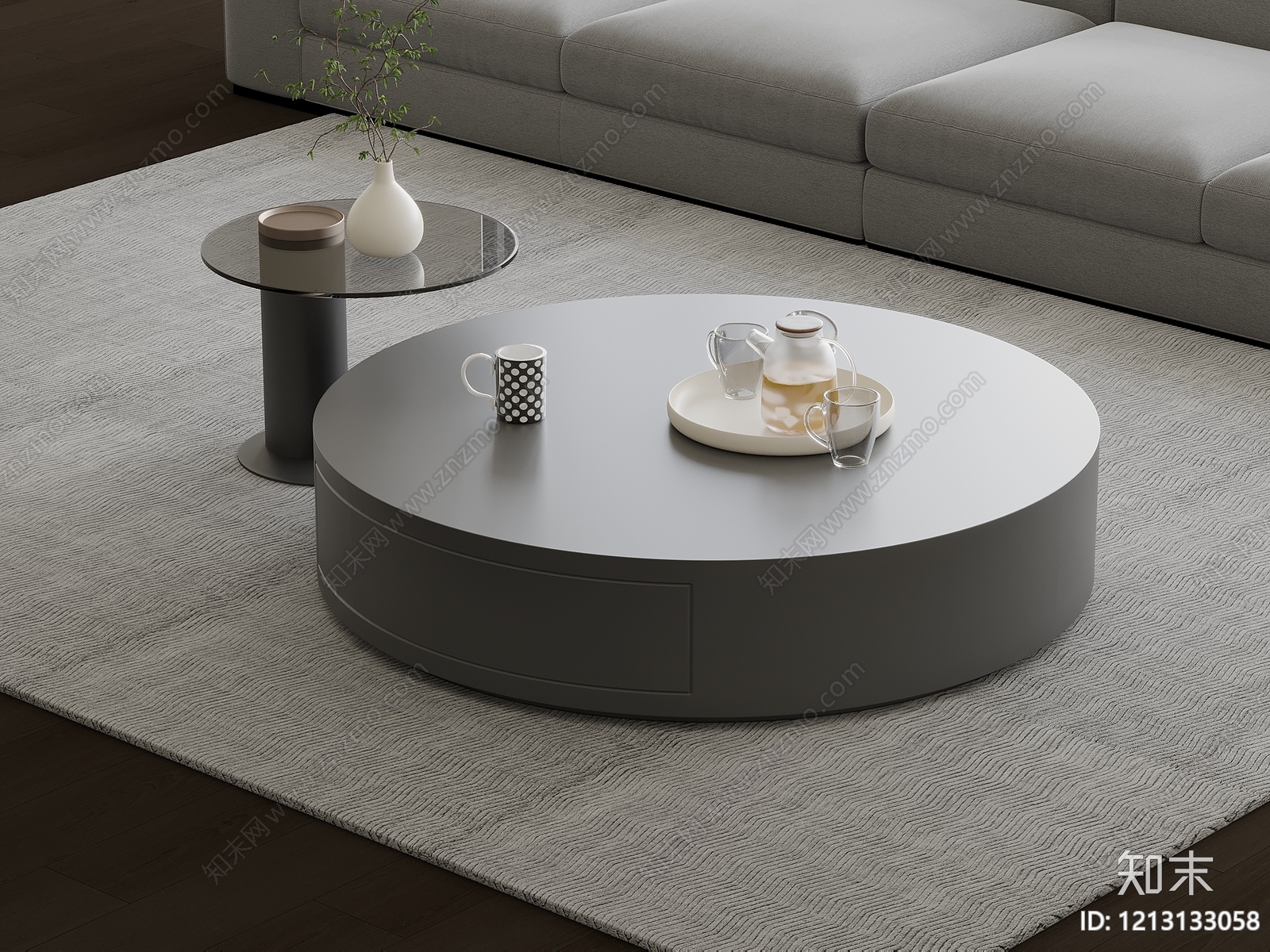 极简茶几3D模型下载【ID:1213133058】