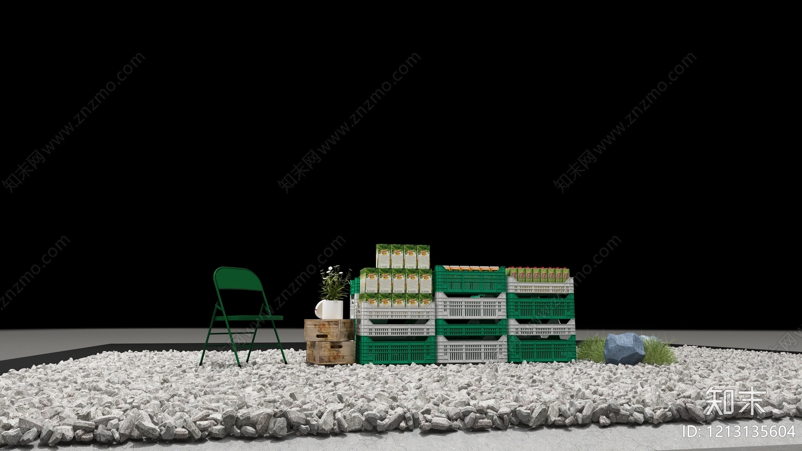 极简礼品堆头3D模型下载【ID:1213135604】