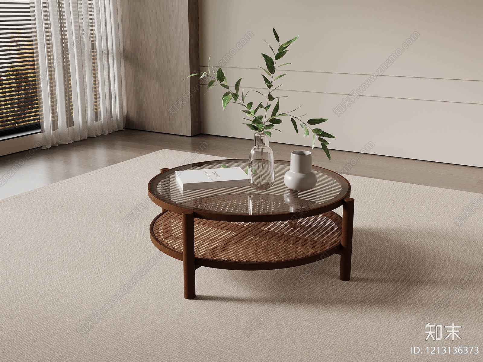 现代茶几SU模型下载【ID:1213136373】