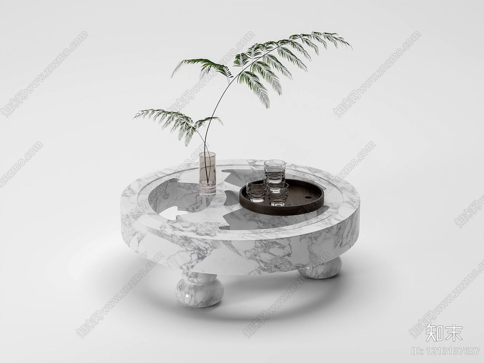 现代简约茶几SU模型下载【ID:1213137657】