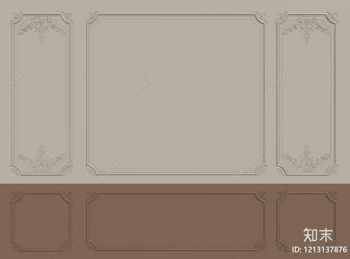 法式背景墙SU模型下载【ID:1213137876】