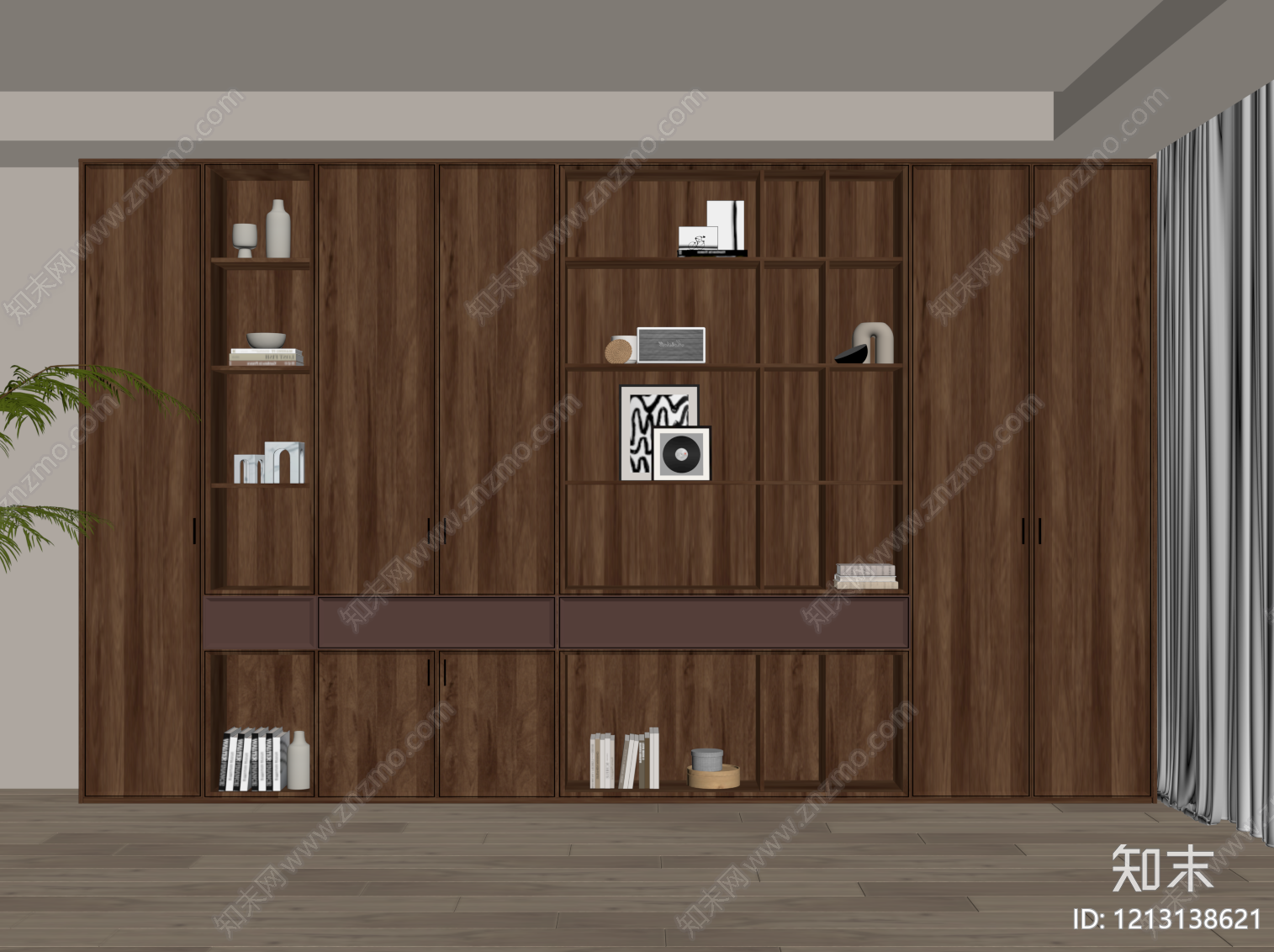 现代简约餐边柜SU模型下载【ID:1213138621】