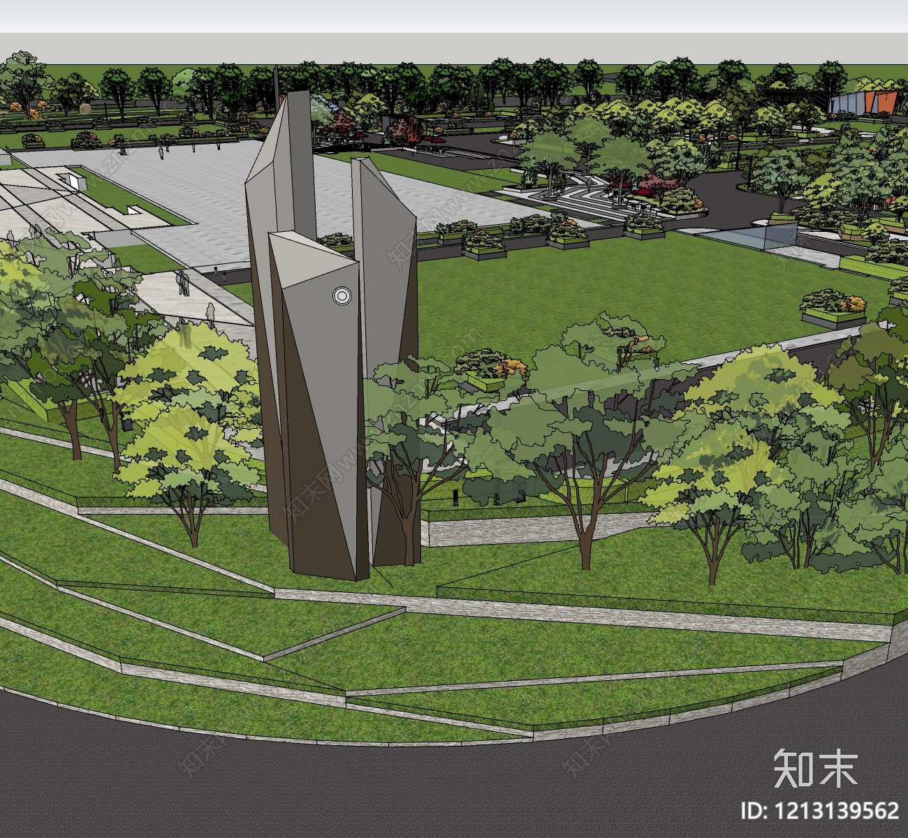 现代主义景观柱SU模型下载【ID:1213139562】