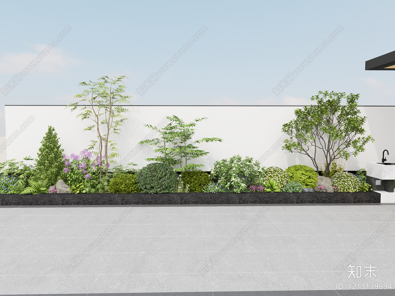 现代简约花境SU模型下载【ID:1213139894】