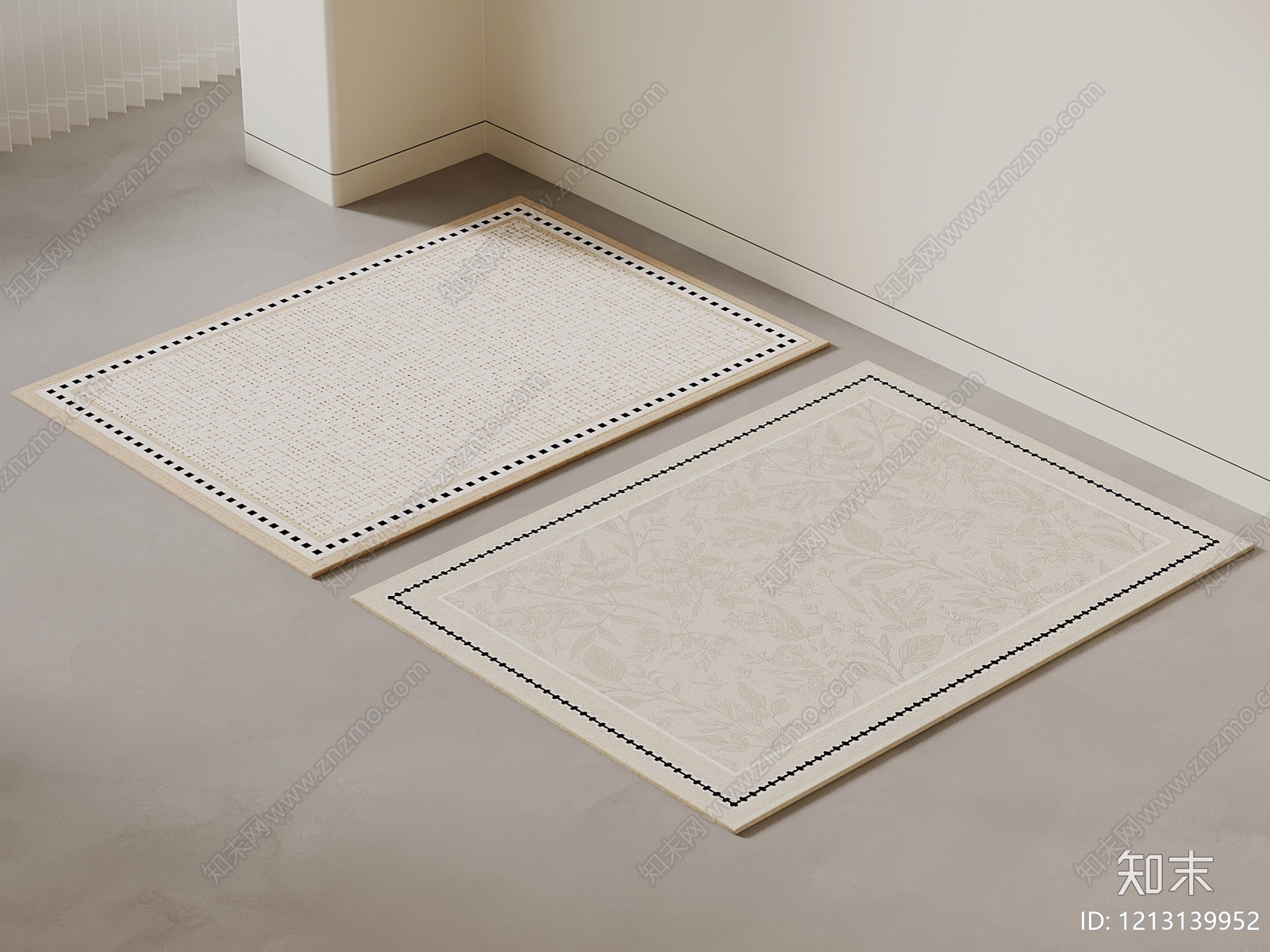 新中式地毯3D模型下载【ID:1213139952】