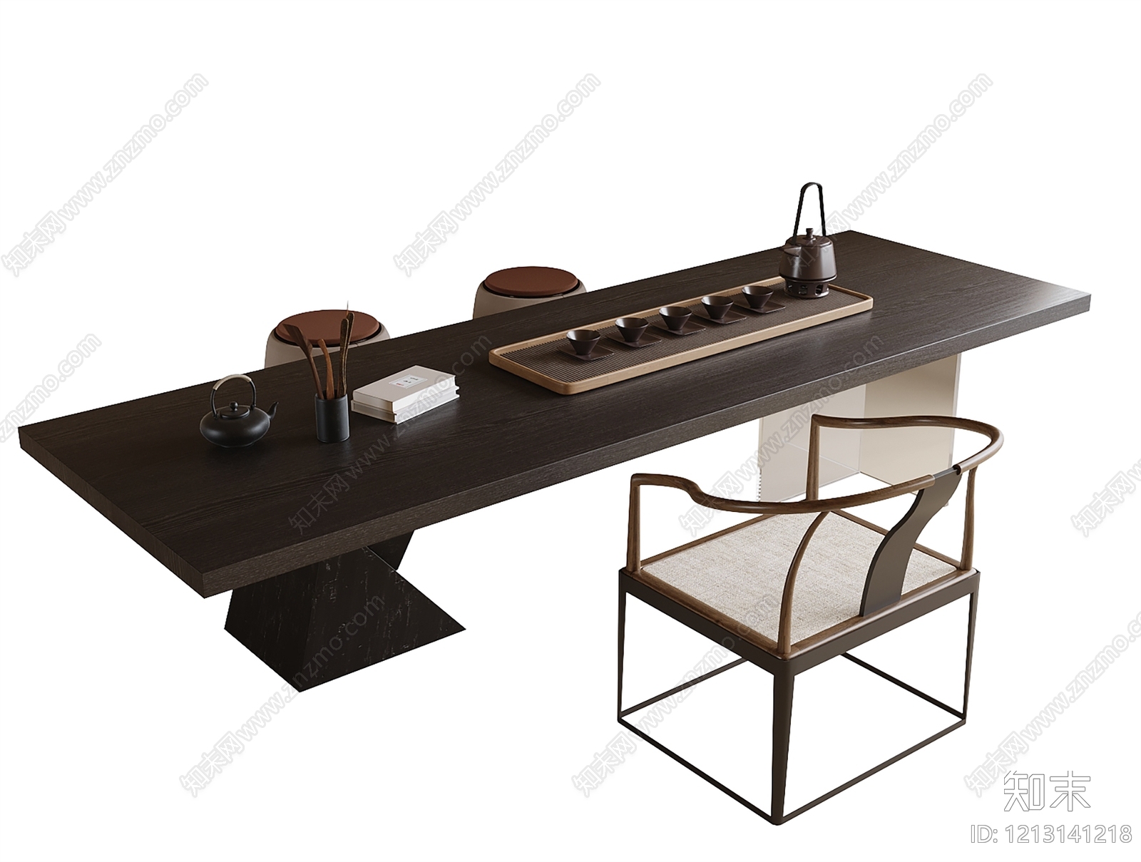 新中式茶桌椅3D模型下载【ID:1213141218】