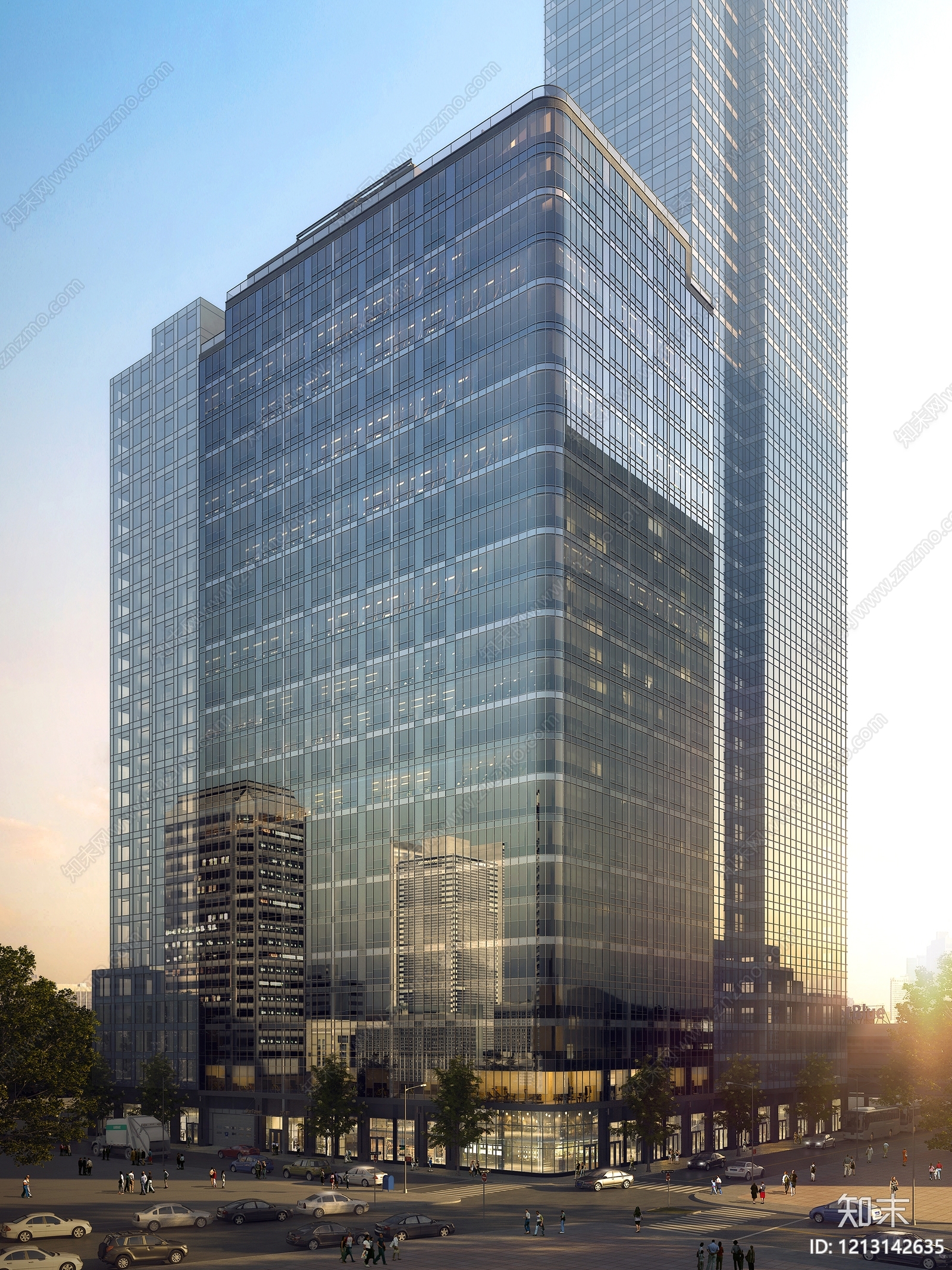 现代主义写字楼3D模型下载【ID:1213142635】