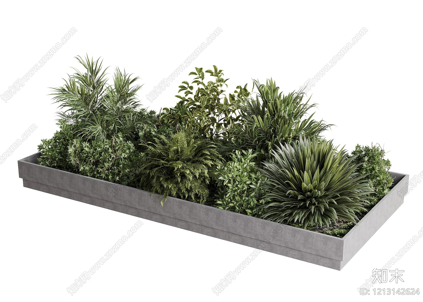 现代简约植物堆3D模型下载【ID:1213142624】