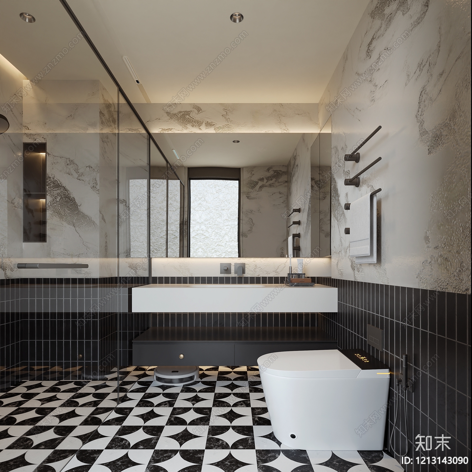 现代简约卫生间SU模型下载【ID:1213143090】