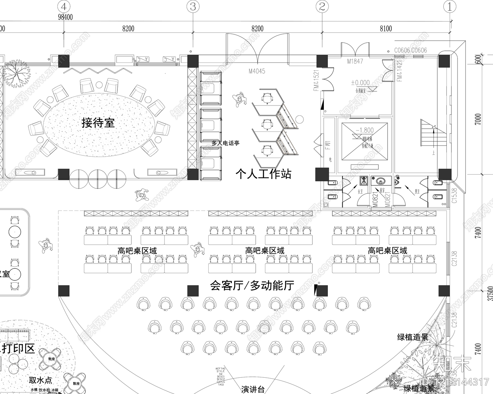 其他办公空间cad施工图下载【ID:1213144317】