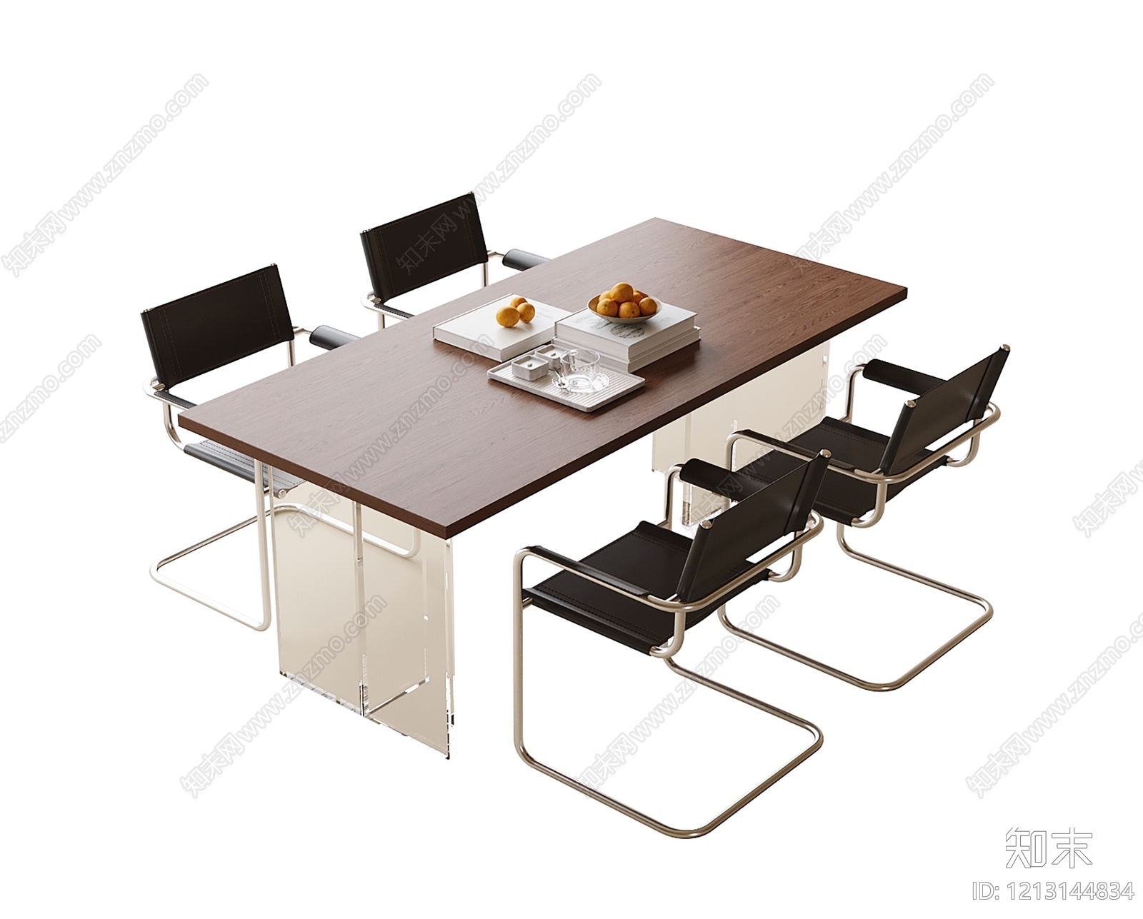 现代简约餐桌3D模型下载【ID:1213144834】