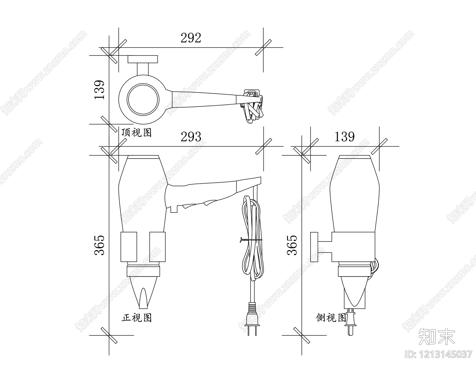 电器三视图施工图下载【ID:1213145037】