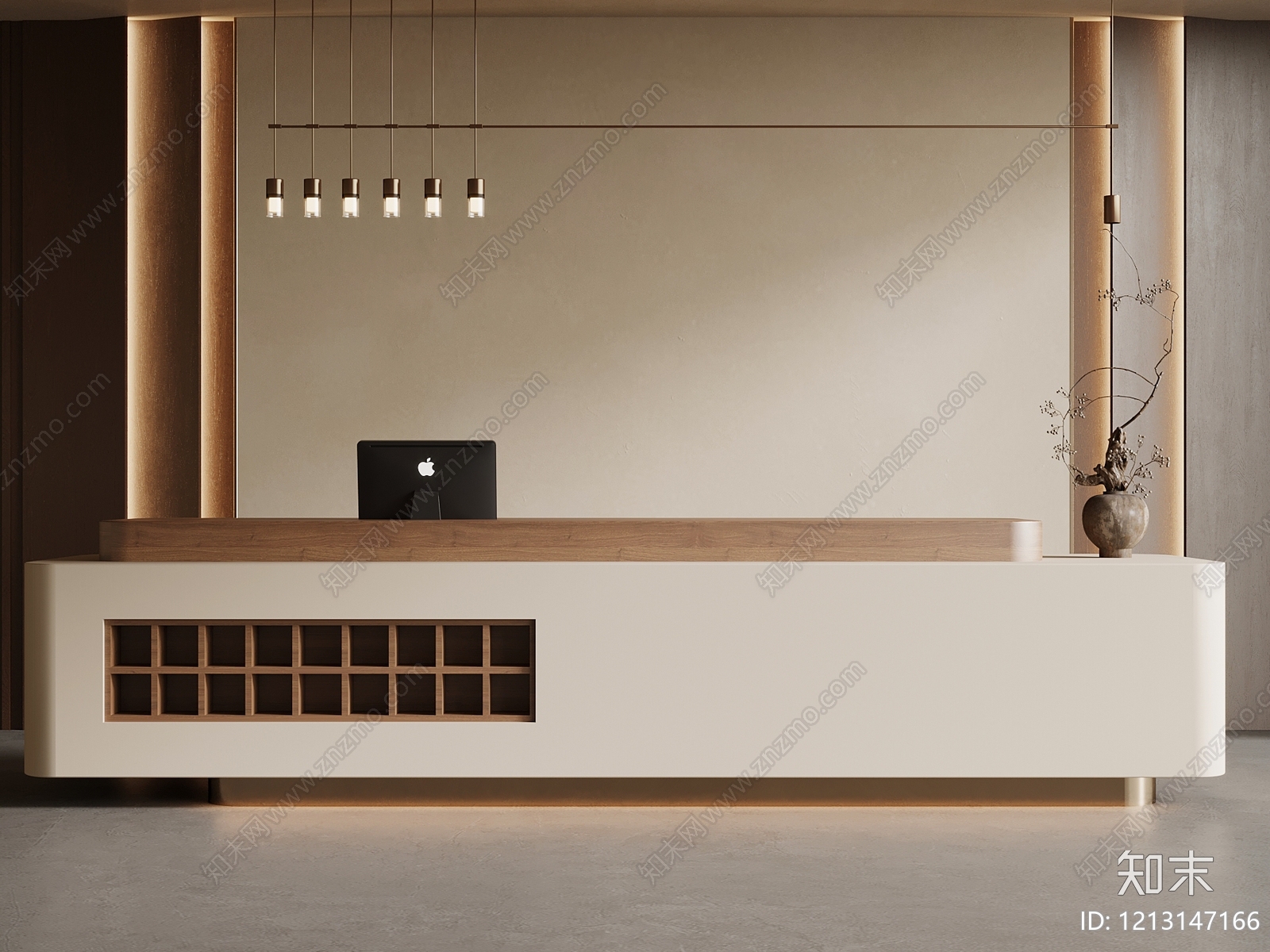 新中式前台3D模型下载【ID:1213147166】
