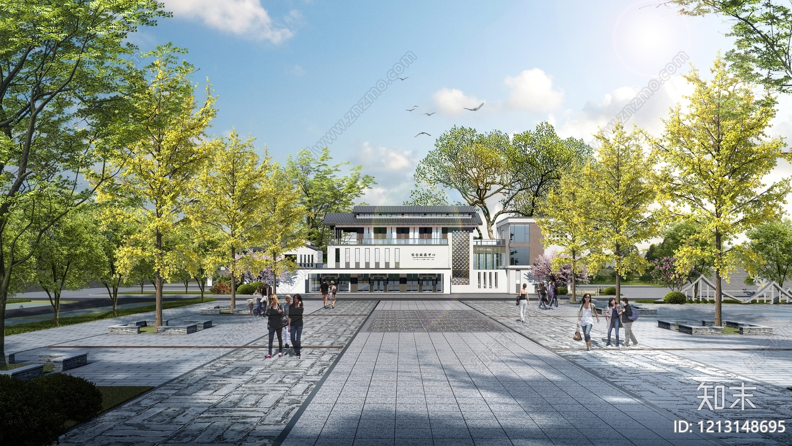 现代广场效果图下载【ID:1213148695】