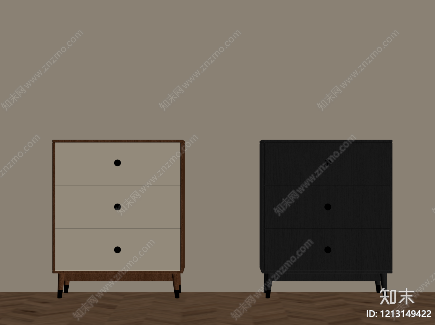 现代简约床头柜SU模型下载【ID:1213149422】