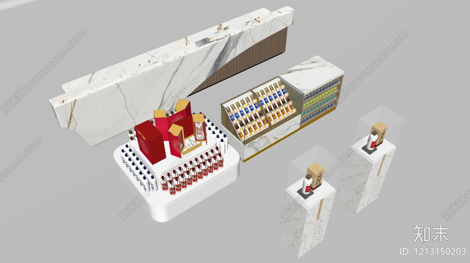 现代简约展柜SU模型下载【ID:1213150203】