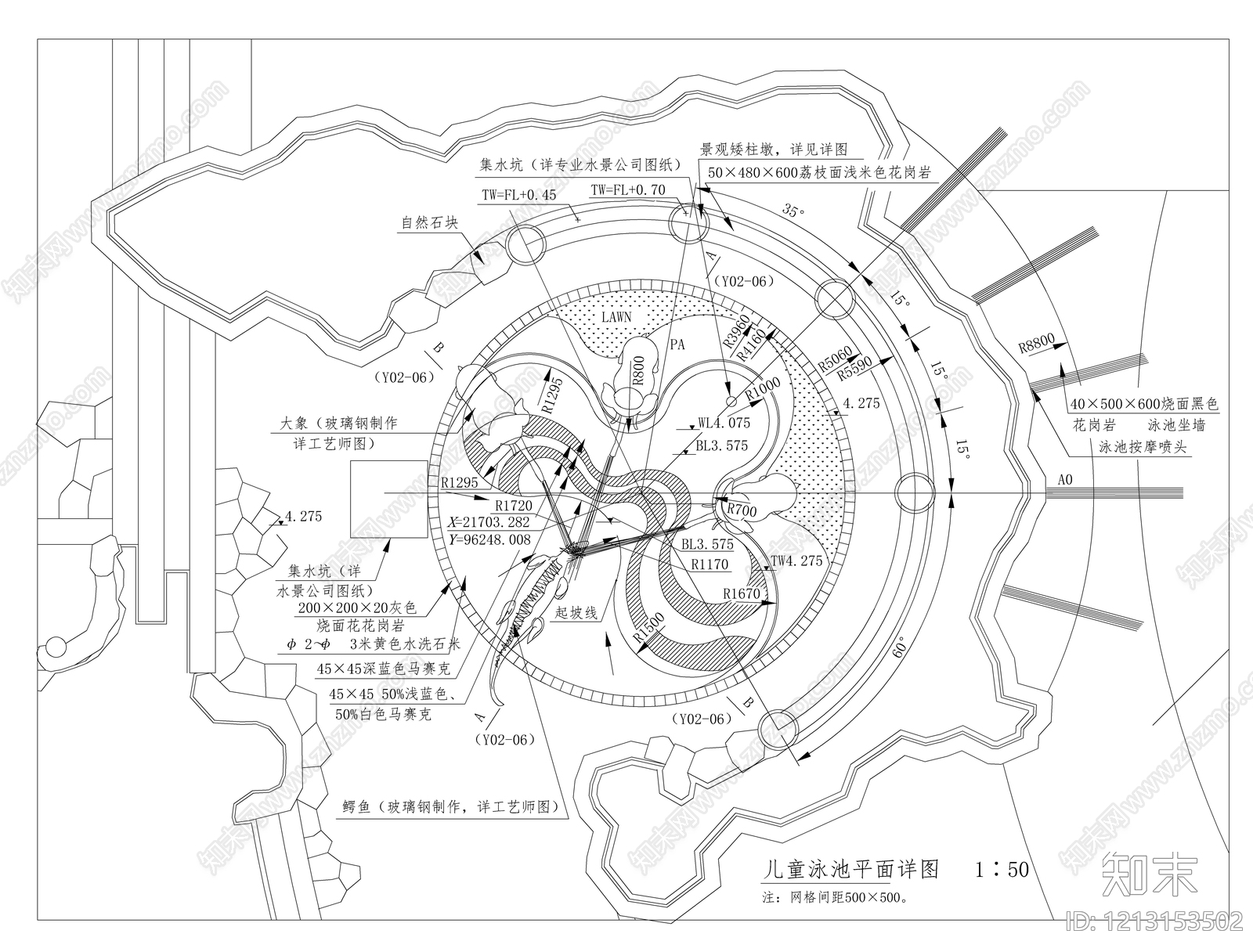 现代游泳馆cad施工图下载【ID:1213153502】