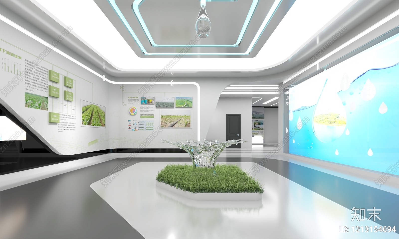 现代科技风农业展厅3D模型下载【ID:1213154694】
