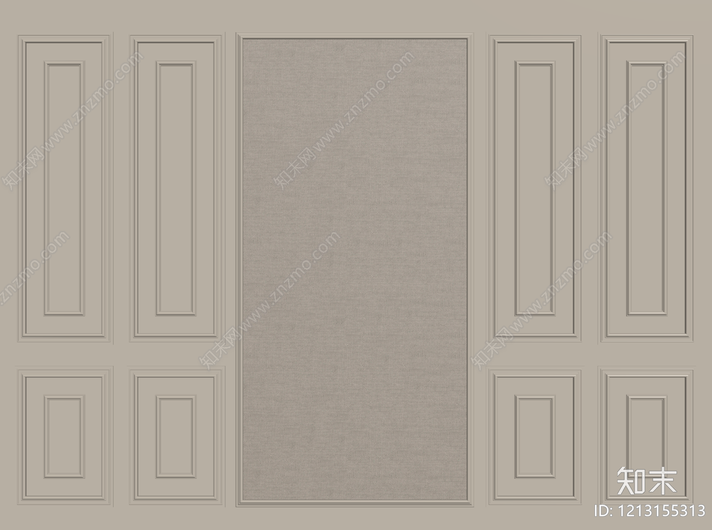 奶油风背景墙SU模型下载【ID:1213155313】