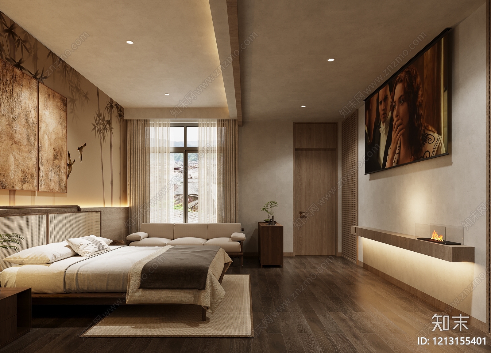 新中式民宿3D模型下载【ID:1213155401】