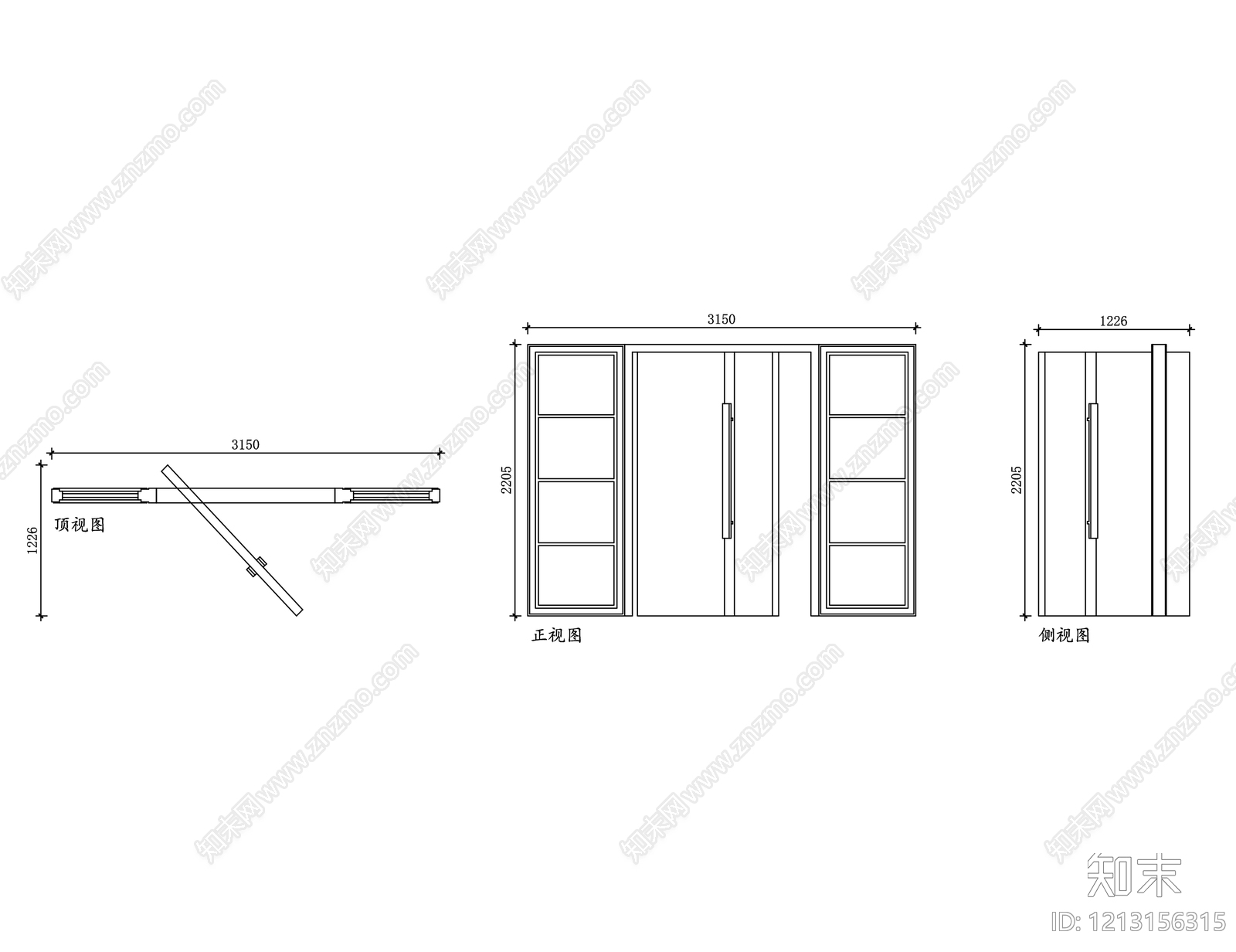 旋转门施工图下载【ID:1213156315】