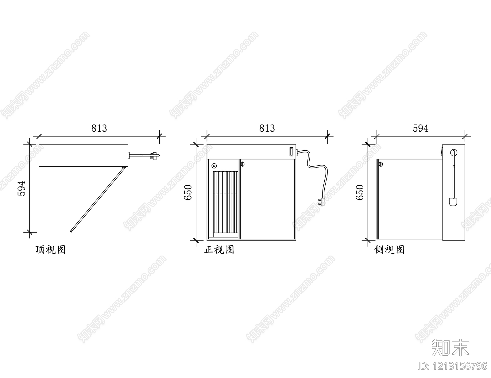 电器三视图施工图下载【ID:1213156796】